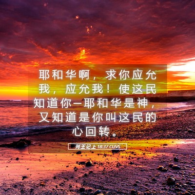 Picture 05 - 列 王 记 上 18:37 CUVS - 耶 和 华 啊 ， 求 你 应 允 我 ， 应 - Bible Verse Picture