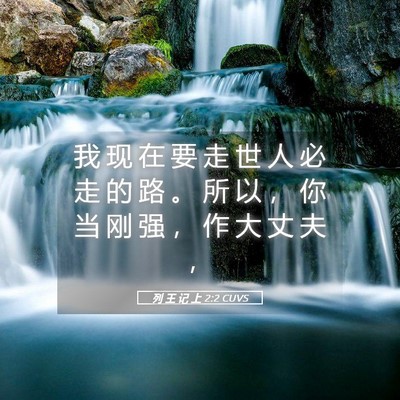 Picture 05 - 列 王 记 上 2:2 CUVS - 我 现 在 要 走 世 人 必 走 的 路 。 - Bible Verse Picture