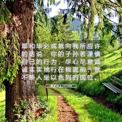 Picture 05 - 列 王 记 上 2:4 CUVS - 耶 和 华 必 成 就 向 我 所 应 许 的 - Bible Verse Picture