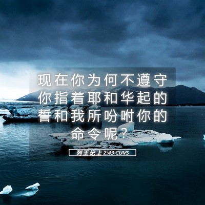 Picture 05 - 列 王 记 上 2:43 CUVS - 现 在 你 为 何 不 遵 守 你 指 着 耶 - Bible Verse Picture