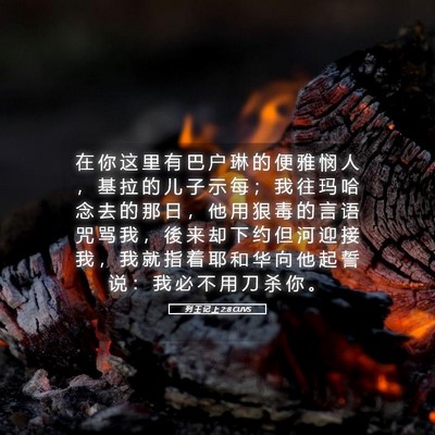 Picture 05 - 列 王 记 上 2:8 CUVS - 在 你 这 里 有 巴 户 琳 的 便 雅 悯 - Bible Verse Picture