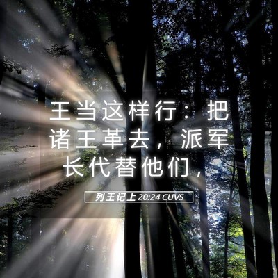 Picture 05 - 列 王 记 上 20:24 CUVS - 王 当 这 样 行 ： 把 诸 王 革 去 ， - Bible Verse Picture