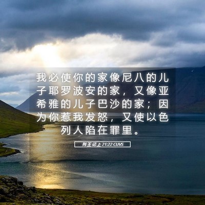 Picture 05 - 列 王 记 上 21:22 CUVS - 我 必 使 你 的 家 像 尼 八 的 儿 子 - Bible Verse Picture