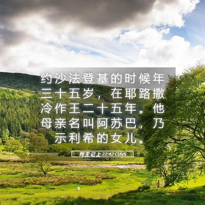 Picture 05 - 列 王 记 上 22:42 CUVS - 约 沙 法 登 基 的 时 候 年 三 十 五 - Bible Verse Picture