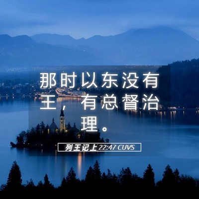 Picture 05 - 列 王 记 上 22:47 CUVS - 那 时 以 东 没 有 王 ， 有 总 督 治 - Bible Verse Picture
