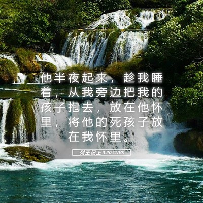Picture 05 - 列 王 记 上 3:20 CUVS - 他 半 夜 起 来 ， 趁 我 睡 着 ， 从 - Bible Verse Picture
