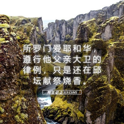 Picture 05 - 列 王 记 上 3:3 CUVS - 所 罗 门 爱 耶 和 华 ， 遵 行 他 父 - Bible Verse Picture