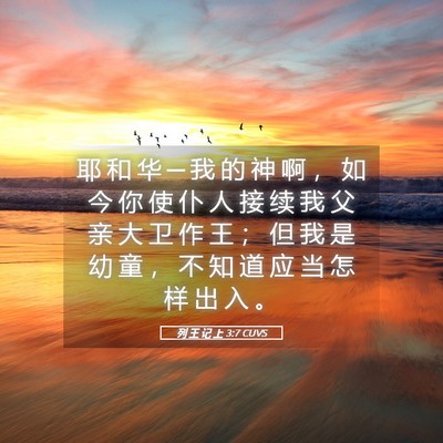 Picture 05 - 列 王 记 上 3:7 CUVS - 耶 和 华 ─ 我 的 神 啊 ， 如 今 你 - Bible Verse Picture