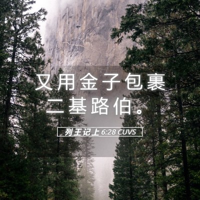 Picture 05 - 列 王 记 上 6:28 CUVS - 又 用 金 子 包 裹 二 基 路 伯 - Bible Verse Picture