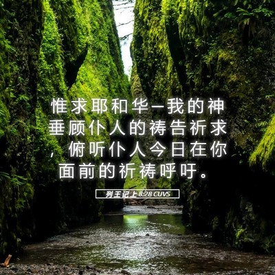 Picture 05 - 列 王 记 上 8:28 CUVS - 惟 求 耶 和 华 ─ 我 的 神 垂 顾 仆 - Bible Verse Picture