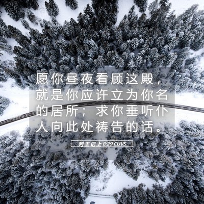 Picture 05 - 列 王 记 上 8:29 CUVS - 愿 你 昼 夜 看 顾 这 殿 ， 就 是 你 - Bible Verse Picture