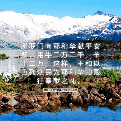Picture 05 - 列 王 记 上 8:63 CUVS - 所 罗 门 向 耶 和 华 献 平 安 祭 ， - Bible Verse Picture