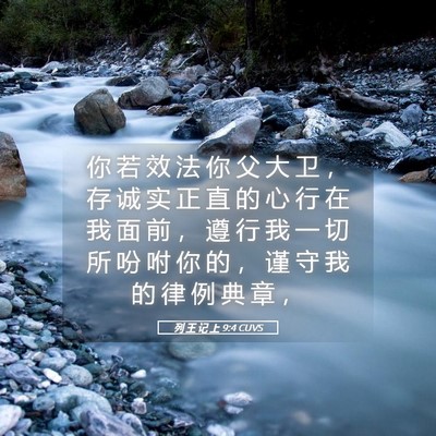 Picture 05 - 列 王 记 上 9:4 CUVS - 你 若 效 法 你 父 大 卫 ， 存 诚 实 - Bible Verse Picture
