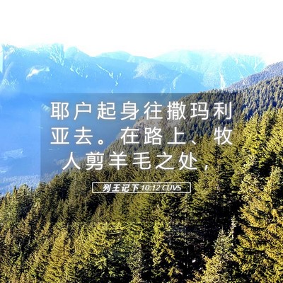 Picture 05 - 列 王 记 下 10:12 CUVS - 耶 户 起 身 往 撒 玛 利 亚 去 。 在 - Bible Verse Picture