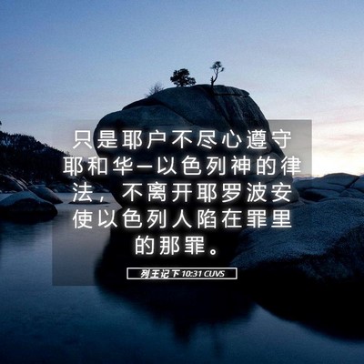 Picture 05 - 列 王 记 下 10:31 CUVS - 只 是 耶 户 不 尽 心 遵 守 耶 和 华 - Bible Verse Picture
