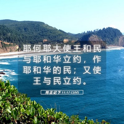 Picture 05 - 列 王 记 下 11:17 CUVS - 耶 何 耶 大 使 王 和 民 与 耶 和 华 - Bible Verse Picture
