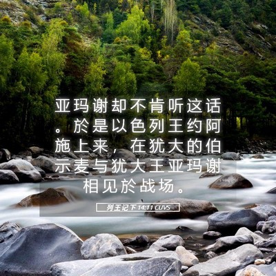 Picture 05 - 列 王 记 下 14:11 CUVS - 亚 玛 谢 却 不 肯 听 这 话 。 於 是 - Bible Verse Picture