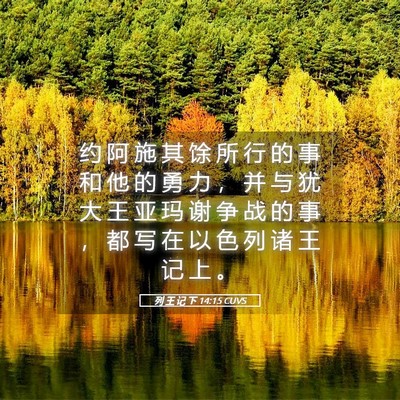 Picture 05 - 列 王 记 下 14:15 CUVS - 约 阿 施 其 馀 所 行 的 事 和 他 的 - Bible Verse Picture