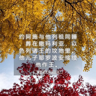 Picture 05 - 列 王 记 下 14:16 CUVS - 约 阿 施 与 他 列 祖 同 睡 ， 葬 在 - Bible Verse Picture