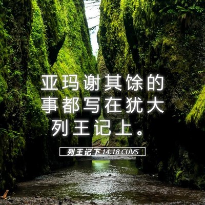 Picture 05 - 列 王 记 下 14:18 CUVS - 亚 玛 谢 其 馀 的 事 都 写 在 犹 大 - Bible Verse Picture