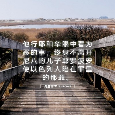 Picture 05 - 列 王 记 下 15:18 CUVS - 他 行 耶 和 华 眼 中 看 为 恶 的 事 - Bible Verse Picture