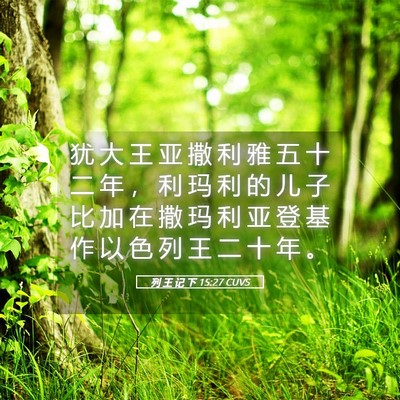 Picture 05 - 列 王 记 下 15:27 CUVS - 犹 大 王 亚 撒 利 雅 五 十 二 年 ， - Bible Verse Picture