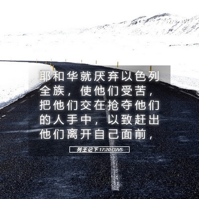 Picture 05 - 列 王 记 下 17:20 CUVS - 耶 和 华 就 厌 弃 以 色 列 全 族 ， - Bible Verse Picture