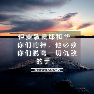 Picture 05 - 列 王 记 下 17:39 CUVS - 但 要 敬 畏 耶 和 华 ─ 你 们 的 神 - Bible Verse Picture