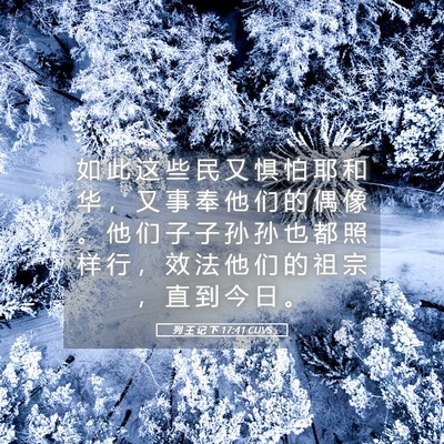 Picture 05 - 列 王 记 下 17:41 CUVS - 如 此 这 些 民 又 惧 怕 耶 和 华 ， - Bible Verse Picture