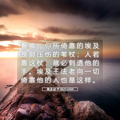 Picture 05 - 列 王 记 下 18:21 CUVS - 看 哪 ， 你 所 倚 靠 的 埃 及 是 那 - Bible Verse Picture