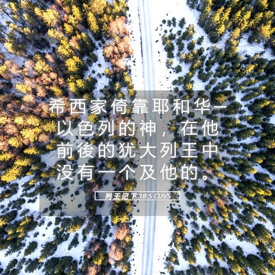 Picture 05 - 列 王 记 下 18:5 CUVS - 希 西 家 倚 靠 耶 和 华 ─ 以 色 列 - Bible Verse Picture