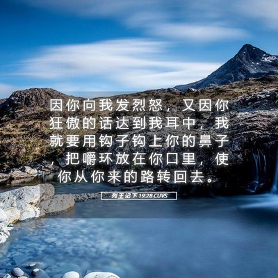 Picture 05 - 列 王 记 下 19:28 CUVS - 因 你 向 我 发 烈 怒 ， 又 因 你 狂 - Bible Verse Picture