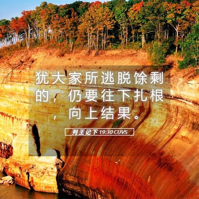 Picture 05 - 列 王 记 下 19:30 CUVS - 犹 大 家 所 逃 脱 馀 剩 的 ， 仍 要 - Bible Verse Picture