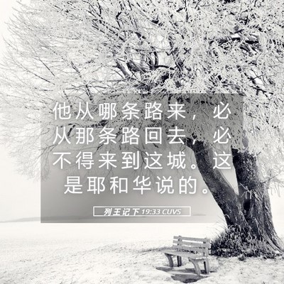 Picture 05 - 列 王 记 下 19:33 CUVS - 他 从 哪 条 路 来 ， 必 从 那 条 路 - Bible Verse Picture
