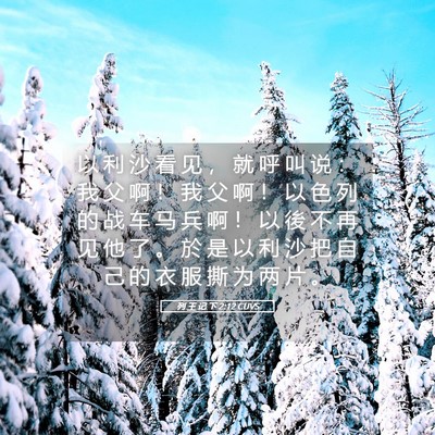 Picture 05 - 列 王 记 下 2:12 CUVS - 以 利 沙 看 见 ， 就 呼 叫 说 ： 我 - Bible Verse Picture