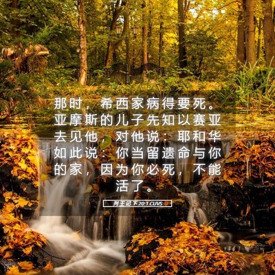 Picture 05 - 列 王 记 下 20:1 CUVS - 那 时 ， 希 西 家 病 得 要 死 。 亚 - Bible Verse Picture