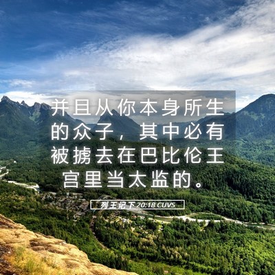 Picture 05 - 列 王 记 下 20:18 CUVS - 并 且 从 你 本 身 所 生 的 众 子 ， - Bible Verse Picture