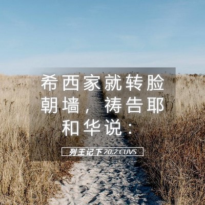 Picture 05 - 列 王 记 下 20:2 CUVS - 希 西 家 就 转 脸 朝 墙 ， 祷 告 耶 - Bible Verse Picture