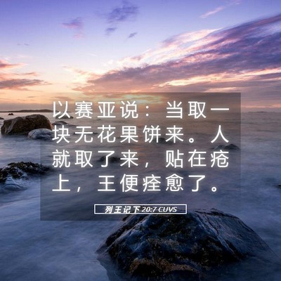 Picture 05 - 列 王 记 下 20:7 CUVS - 以 赛 亚 说 ： 当 取 一 块 无 花 果 - Bible Verse Picture