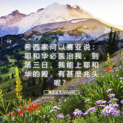 Picture 05 - 列 王 记 下 20:8 CUVS - 希 西 家 问 以 赛 亚 说 ： 耶 和 华 - Bible Verse Picture