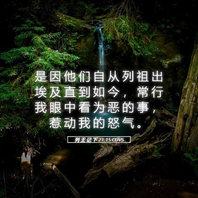 Picture 05 - 列 王 记 下 21:15 CUVS - 是 因 他 们 自 从 列 祖 出 埃 及 直 - Bible Verse Picture