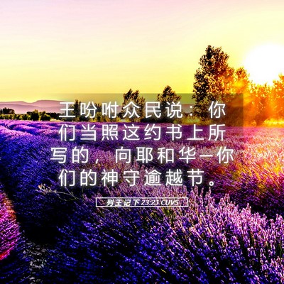 Picture 05 - 列 王 记 下 23:21 CUVS - 王 吩 咐 众 民 说 ： 你 们 当 照 这 - Bible Verse Picture