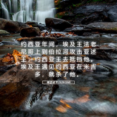 Picture 05 - 列 王 记 下 23:29 CUVS - 约 西 亚 年 间 ， 埃 及 王 法 老 尼 - Bible Verse Picture