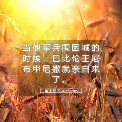 Picture 05 - 列 王 记 下 24:11 CUVS - 当 他 军 兵 围 困 城 的 时 候 ， 巴 - Bible Verse Picture