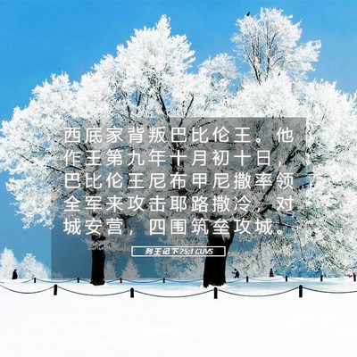 Picture 05 - 列 王 记 下 25:1 CUVS - 西 底 家 背 叛 巴 比 伦 王 。 他 作 - Bible Verse Picture
