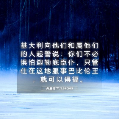 Picture 05 - 列 王 记 下 25:24 CUVS - 基 大 利 向 他 们 和 属 他 们 的 人 - Bible Verse Picture