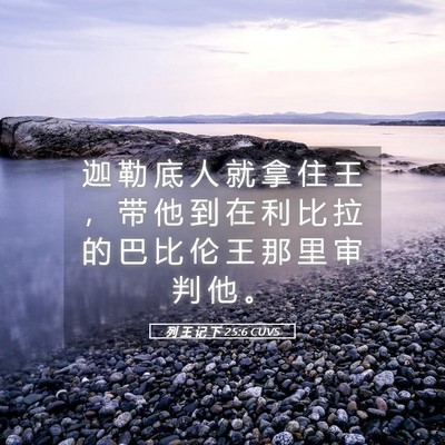 Picture 05 - 列 王 记 下 25:6 CUVS - 迦 勒 底 人 就 拿 住 王 ， 带 他 到 - Bible Verse Picture
