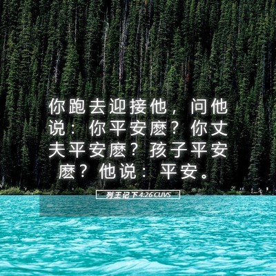 Picture 05 - 列 王 记 下 4:26 CUVS - 你 跑 去 迎 接 他 ， 问 他 说 ： 你 - Bible Verse Picture