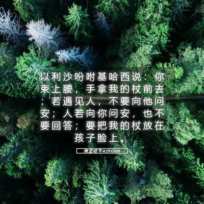 Picture 05 - 列 王 记 下 4:29 CUVS - 以 利 沙 吩 咐 基 哈 西 说 ： 你 束 - Bible Verse Picture