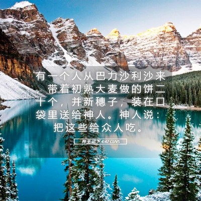 Picture 05 - 列 王 记 下 4:42 CUVS - 有 一 个 人 从 巴 力 沙 利 沙 来 ， - Bible Verse Picture